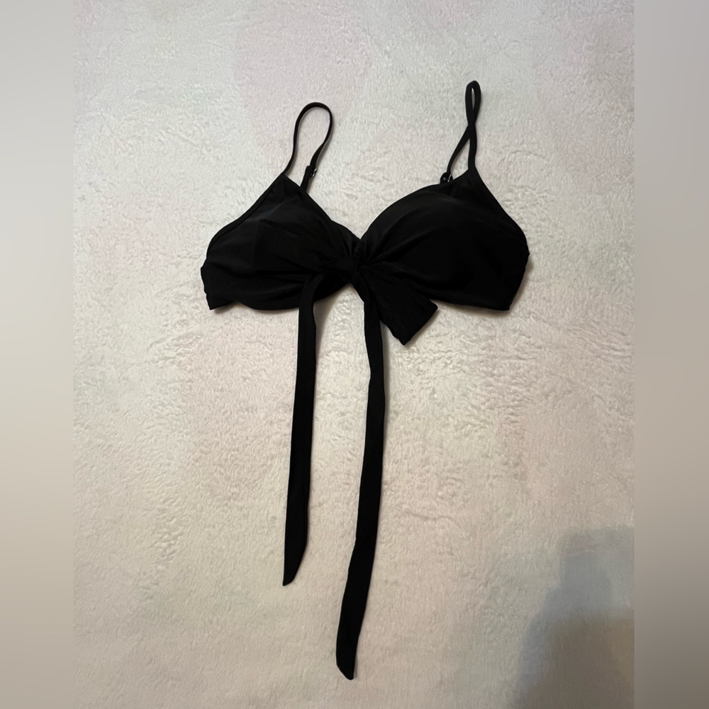 Black Bikini Top with Bow in Front
